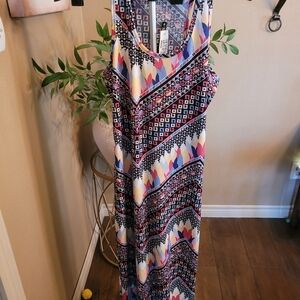 NWT Love Multicolor Geometric Maxi Dress
